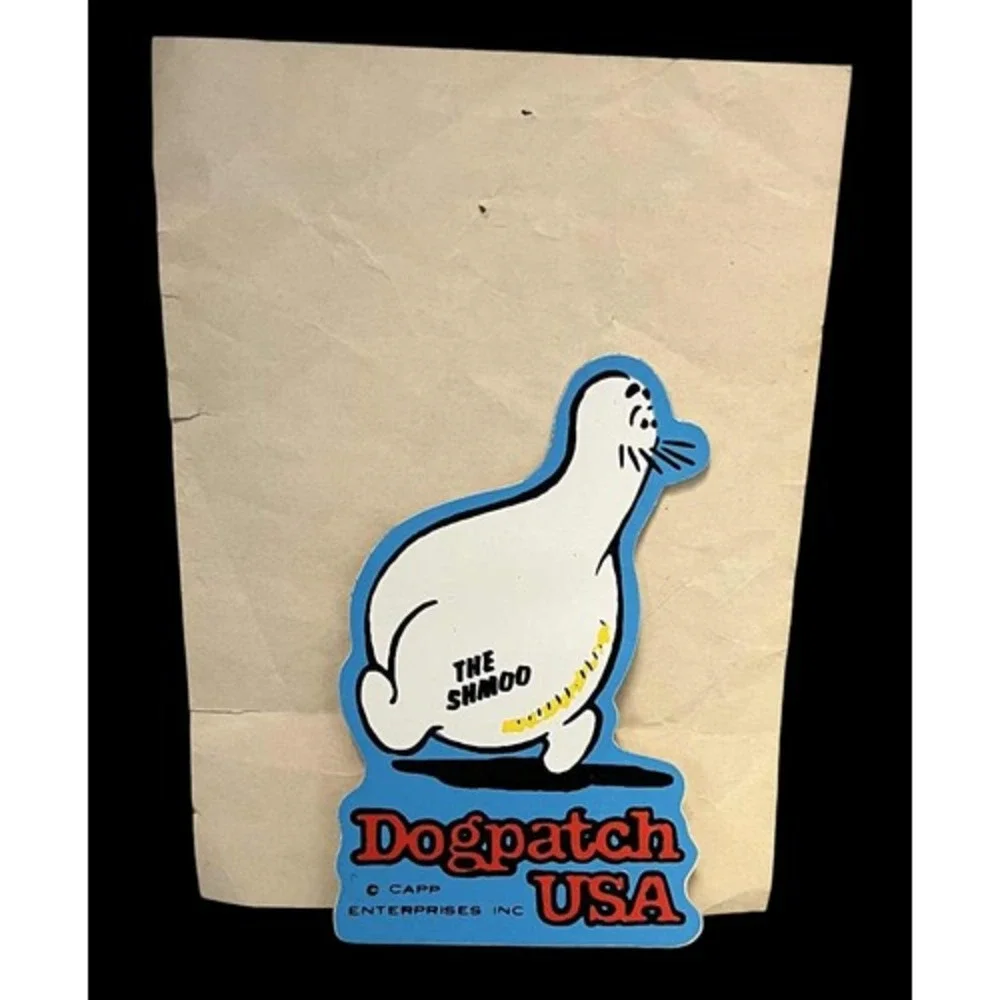 1950s Impko Press Kal L'il Abner Dogpatchh USA The Shmoo Vinyl Sticker